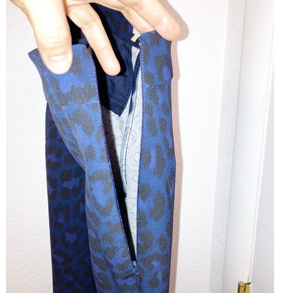 KATE SPADE Cobalt Blue Leopard Print Ankle Pants SZ: 2 - Picture 5 of 10
